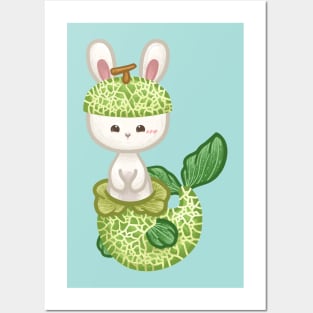 Bunny Melon Mermaid Posters and Art